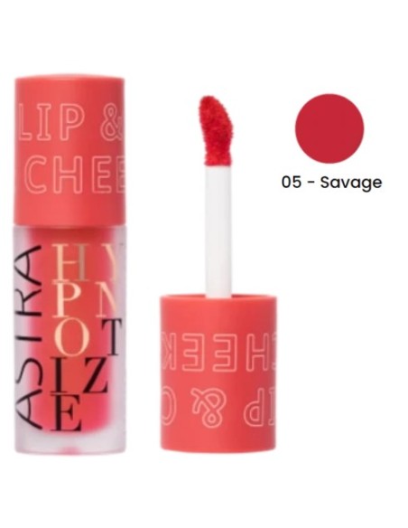 astra hypnotize liquid lip & cheek - rossetto blush - 05 savage: tuttocasashop.live: igiene e cura della persona