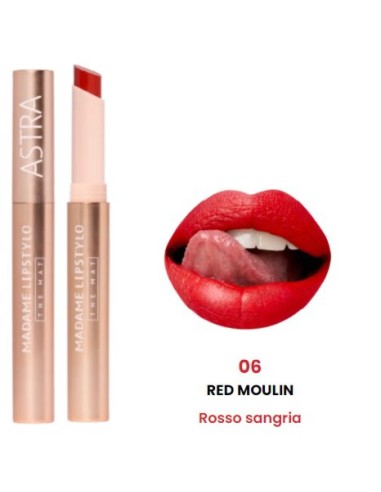 astra madame lipstylo the mat - rossetto stylo effetto mat - 06 red moulin: tuttocasashop.live: igiene e cura della persona