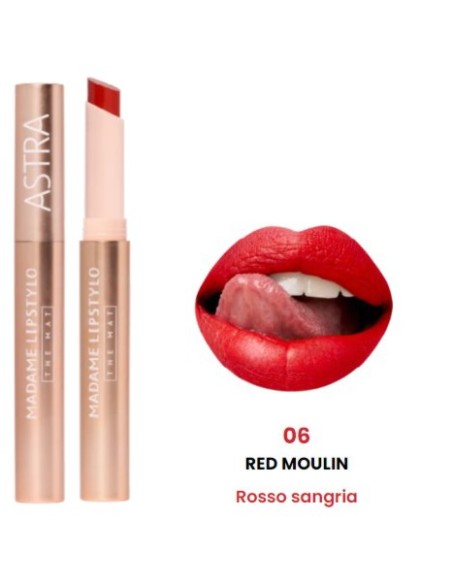 astra madame lipstylo the mat - rossetto stylo effetto mat - 06 red moulin: tuttocasashop.live: igiene e cura della persona