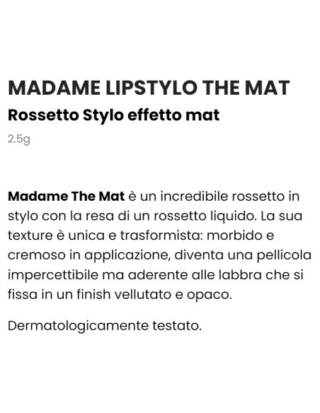 astra madame lipstylo the mat - rossetto stylo effetto mat - 06 red moulin: tuttocasashop.live: igiene e cura della persona