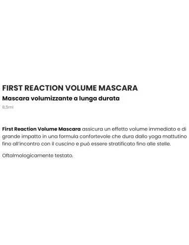 astra first reaction volume mascara - volumizzante a lunga durata - 01 nero: tuttocasashop.live: igiene e cura della persona
