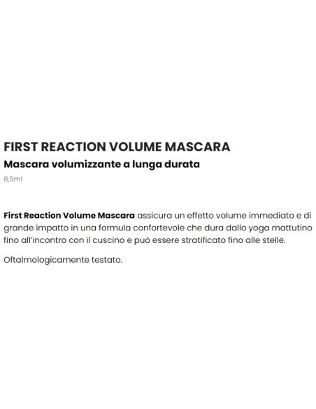astra first reaction volume mascara - volumizzante a lunga durata - 01 nero: tuttocasashop.live: igiene e cura della persona