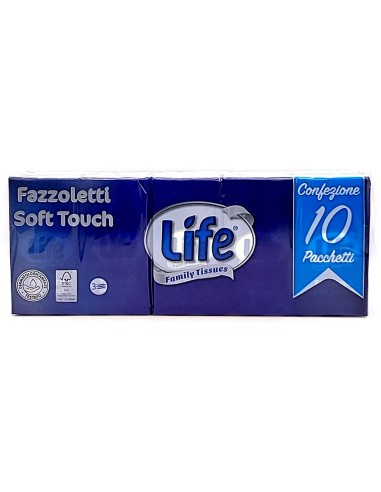 life fazzoletti da naso di carta - 3 veli - 10 pacchetti da 9 pezzi: tuttocasashop.live: carta & monouso