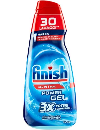 finish power gel detersivo lavastoviglie - 600ml 30 lavaggi - fresh: tuttocasashop.live: pulizia e cura della casa