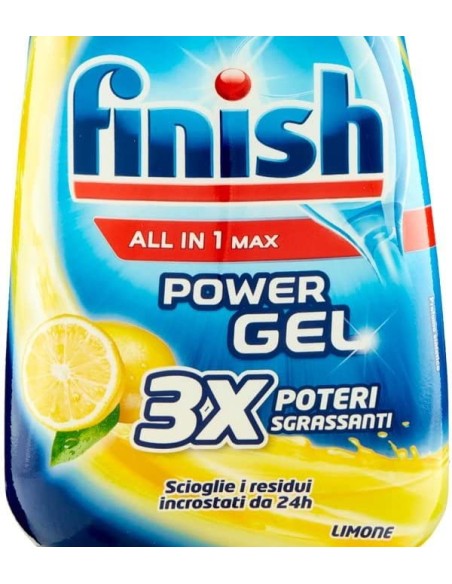 finish power gel detersivo lavastoviglie - 600ml 30 lavaggi - limone: tuttocasashop.live: pulizia e cura della casa