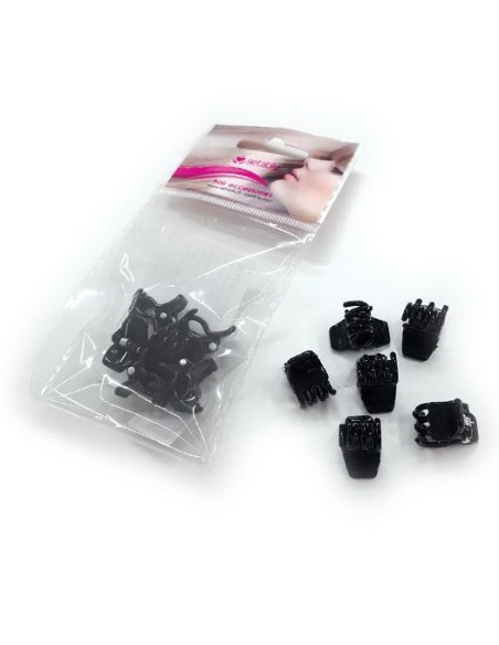 setablu pinze per capelli - mini polipo - 6 pezzi - nere: tuttocasashop.live: igiene e cura della persona