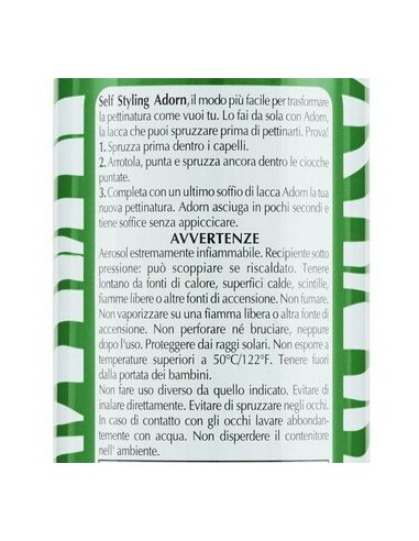 adorn lacca per capelli spray - 200ml - fissaggio forte: tuttocasashop.live: igiene e cura della persona