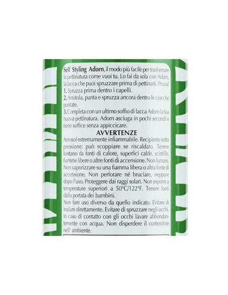 adorn lacca per capelli spray - 200ml - fissaggio forte: tuttocasashop.live: igiene e cura della persona