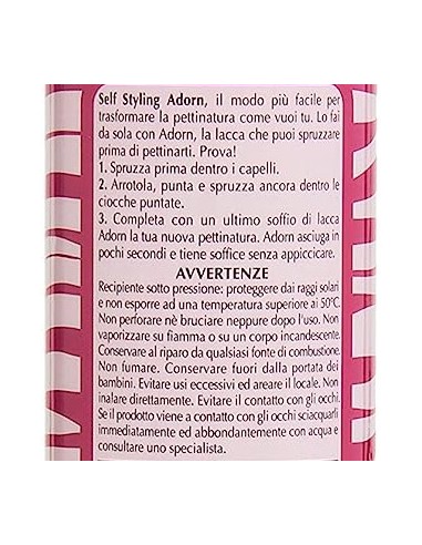 adorn lacca per capelli spray - 200ml - fissaggio normale: tuttocasashop.live: igiene e cura della persona