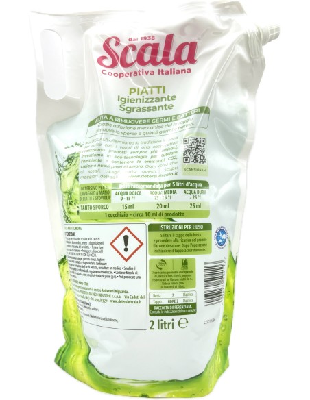 scala detersivo liquido per piatti a mano - ecoricarica da 2 litri - limone: tuttocasashop.live: pulizia e cura della casa