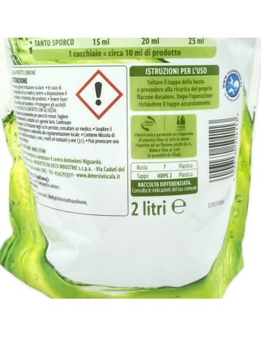 scala detersivo liquido per piatti a mano - ecoricarica da 2 litri - limone: tuttocasashop.live: pulizia e cura della casa