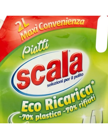 scala detersivo liquido per piatti a mano - ecoricarica da 2 litri - limone: tuttocasashop.live: pulizia e cura della casa