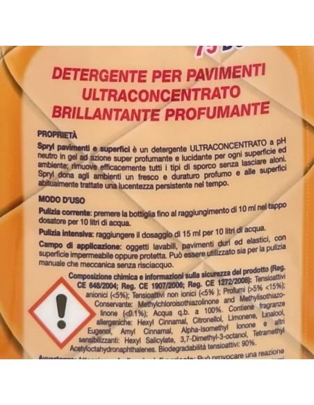 spryl gel detergente pavimenti profumante ultra concentrato 750ml - ambra: tuttocasashop.live: pulizia e cura della casa