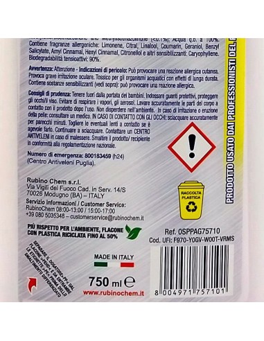 spryl gel detergente pavimenti profumante ultra concentrato 750ml - gialla: tuttocasashop.live: pulizia e cura della casa