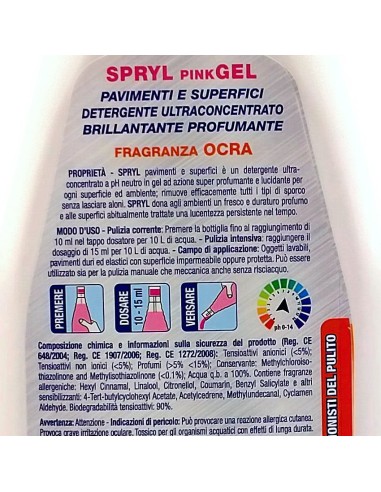 spryl gel detergente pavimenti profumante ultra concentrato 750ml - ocra: tuttocasashop.live: pulizia e cura della casa