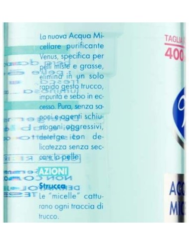venus acqua micellare 400ml - purificante - struccante pelli miste o grasse: tuttocasashop.live: igiene e cura della persona