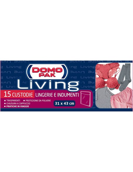 domopak living custodie 31x45cm - 15 pezzi - lingerie e indumenti: tuttocasashop.live: prodotti per bucato e tessuti