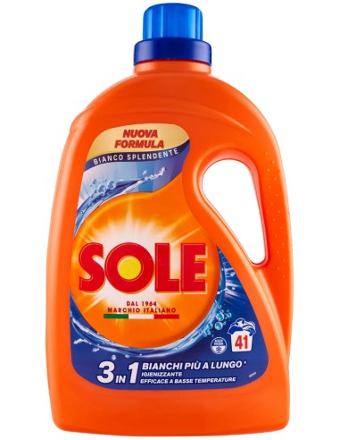 sole detersivo lavatrice liquido - 41 lavaggi 1845ml - bianco splendente: tuttocasashop.live: prodotti per bucato e tessuti