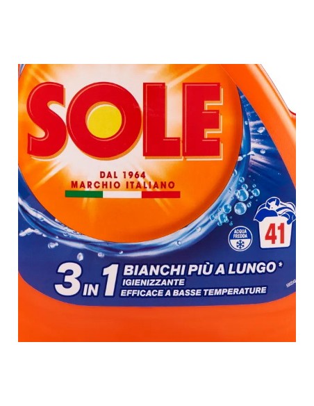sole detersivo lavatrice liquido - 41 lavaggi 1845ml - bianco splendente: tuttocasashop.live: prodotti per bucato e tessuti