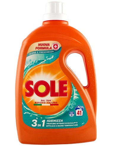 sole detersivo lavatrice liquido - 41 lavaggi 1845ml - igiene e freschezza: tuttocasashop.live: prodotti per bucato e tessuti