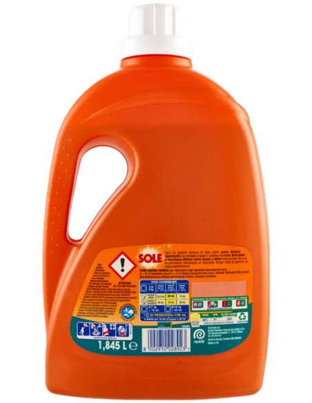 sole detersivo lavatrice liquido - 41 lavaggi 1845ml - igiene e freschezza: tuttocasashop.live: prodotti per bucato e tessuti
