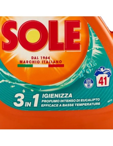sole detersivo lavatrice liquido - 41 lavaggi 1845ml - igiene e freschezza: tuttocasashop.live: prodotti per bucato e tessuti