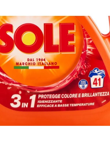 sole detersivo lavatrice liquido - 41 lavaggi 1845ml - proteggi colore: tuttocasashop.live: prodotti per bucato e tessuti
