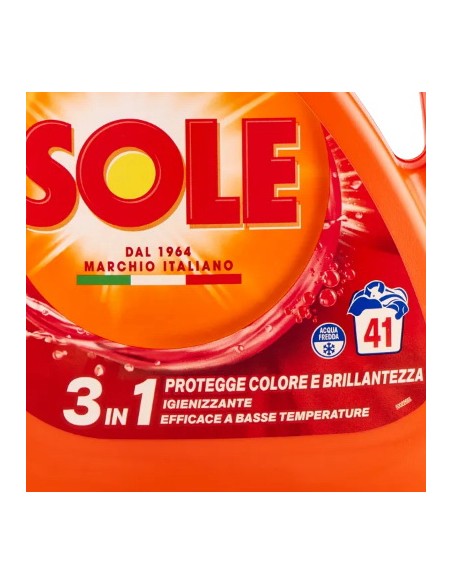 sole detersivo lavatrice liquido - 41 lavaggi 1845ml - proteggi colore: tuttocasashop.live: prodotti per bucato e tessuti