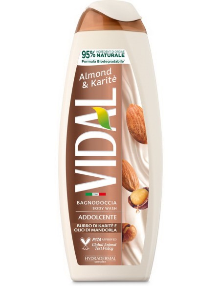 vidal bagnodoccia 500ml - addolcente - almond & karite' - olio di mandorla: tuttocasashop.live: igiene e cura della persona