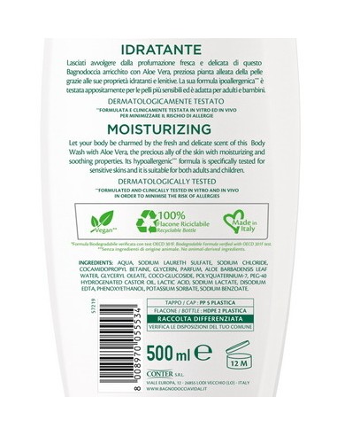 vidal bagnodoccia 500ml - idratante - aloe vera: tuttocasashop.live: igiene e cura della persona