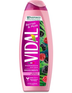 vidal bagnodoccia 500ml - rinvigorente - berries & musk - mora e muschio: tuttocasashop.live: igiene e cura della persona