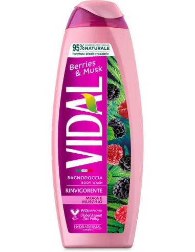 vidal bagnodoccia 500ml - rinvigorente - berries & musk - mora e muschio: tuttocasashop.live: igiene e cura della persona