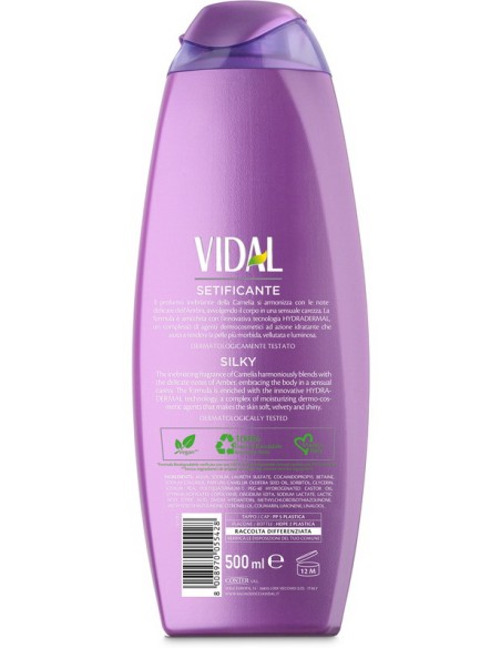 vidal bagnodoccia 500ml - setificante - sensual touch - camelia e ambra: tuttocasashop.live: igiene e cura della persona