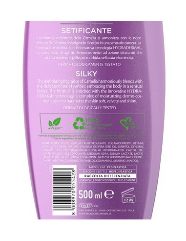 vidal bagnodoccia 500ml - setificante - sensual touch - camelia e ambra: tuttocasashop.live: igiene e cura della persona