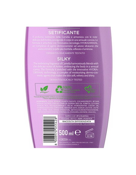 vidal bagnodoccia 500ml - setificante - sensual touch - camelia e ambra: tuttocasashop.live: igiene e cura della persona