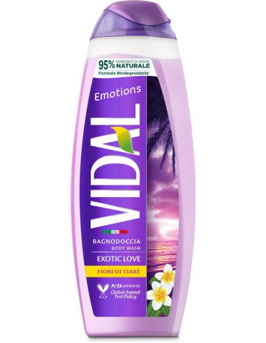 vidal bagnodoccia 500ml - exotic love - emotions - fiori di tiare': tuttocasashop.live: igiene e cura della persona