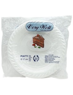 40 piatti monouso in plastica formato dessert bianchi - diametro 17cm: tuttocasashop.live: carta & monouso