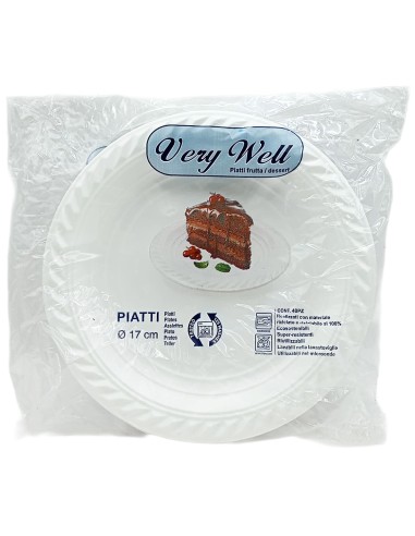 40 piatti monouso in plastica formato dessert bianchi - diametro 17cm: tuttocasashop.live: carta & monouso