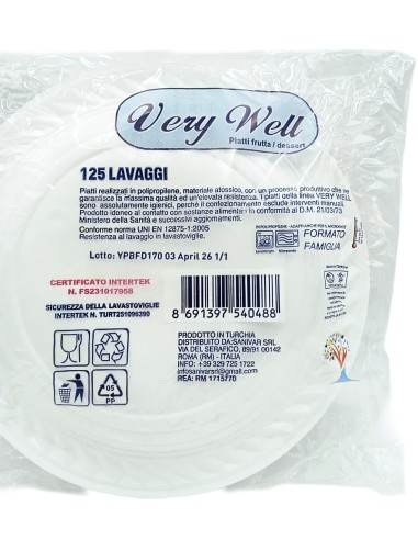 40 piatti monouso in plastica formato dessert bianchi - diametro 17cm: tuttocasashop.live: carta & monouso