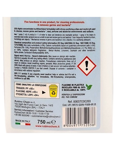 ole' oies ressenza deodorante multiuso igienizzante 750ml - cocco: tuttocasashop.live: pulizia e cura della casa