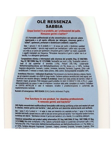 ole' oies ressenza deodorante multiuso igienizzante 750ml - sabbia: tuttocasashop.live: pulizia e cura della casa