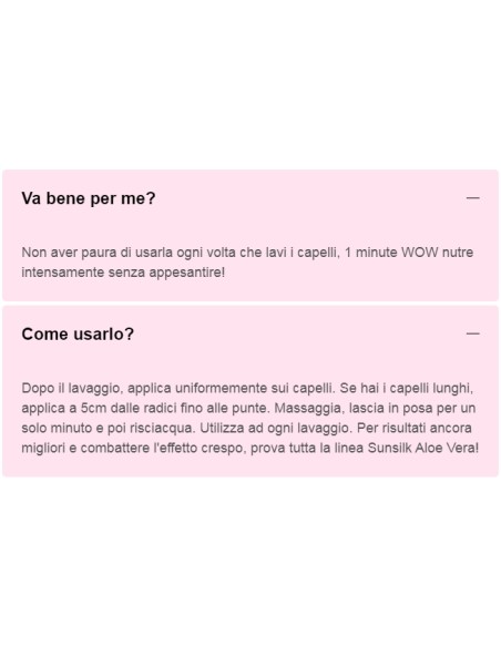 sunsilk 1minute wow trattamento intensivo - 180ml - aloe vera: tuttocasashop.live: igiene e cura della persona