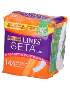 lines seta ultra assorbenti - 14 pezzi - flussi leggeri - anatomici: tuttocasashop.live: igiene e cura della persona