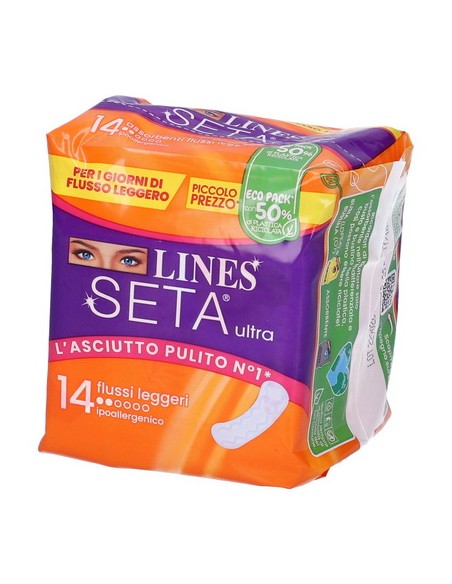 lines seta ultra assorbenti - 14 pezzi - flussi leggeri - anatomici: tuttocasashop.live: igiene e cura della persona
