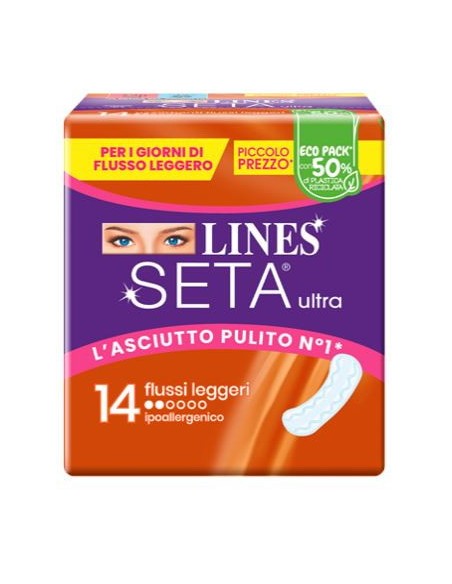 lines seta ultra assorbenti - 14 pezzi - flussi leggeri - anatomici: tuttocasashop.live: igiene e cura della persona