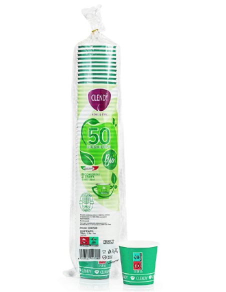 clendy bicchieri caffe' monouso in carta da 75ml - 50 pezzi - verde: tuttocasashop.live: carta & monouso