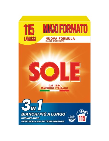 sole detersivo lavatrice in polvere - fusto da 115 misurini - 5750g: tuttocasashop.live: prodotti per bucato e tessuti