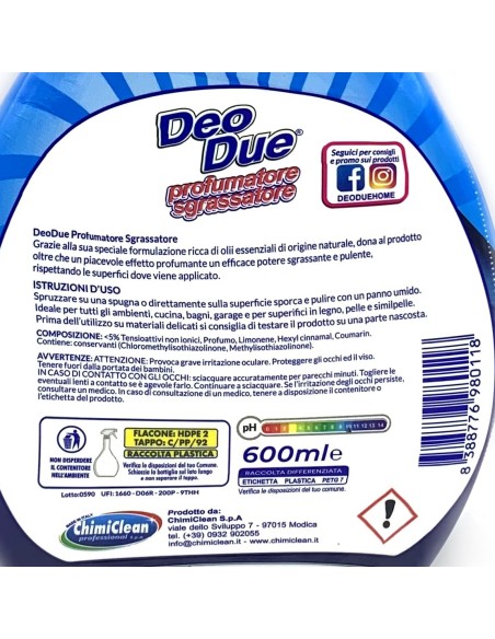 deo due profumatore 4in1 profuma sgrassa igienizza lucida - 600ml - azzurro: tuttocasashop.live: pulizia e cura della casa