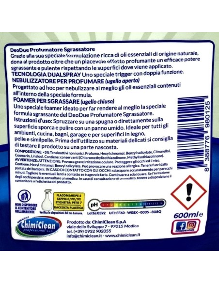 deo due profumatore 4in1 profuma sgrassa igienizza lucida - 600ml - bianco: tuttocasashop.live: pulizia e cura della casa
