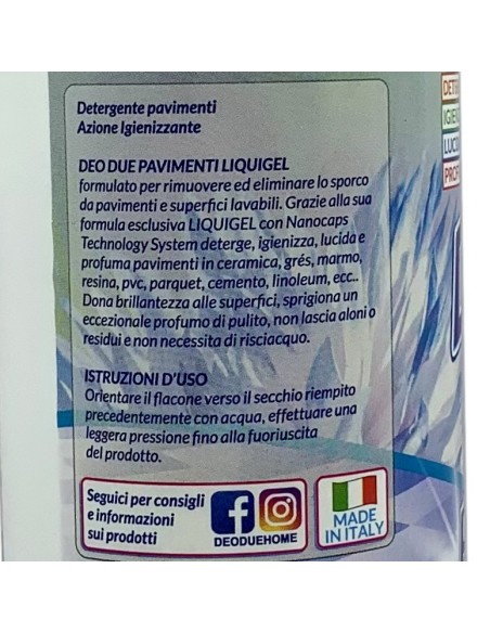 deo due pavimenti liquigel detergente igienizzante - 750ml - talcato: tuttocasashop.live: pulizia e cura della casa